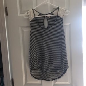 Mudd black and white striped tank top